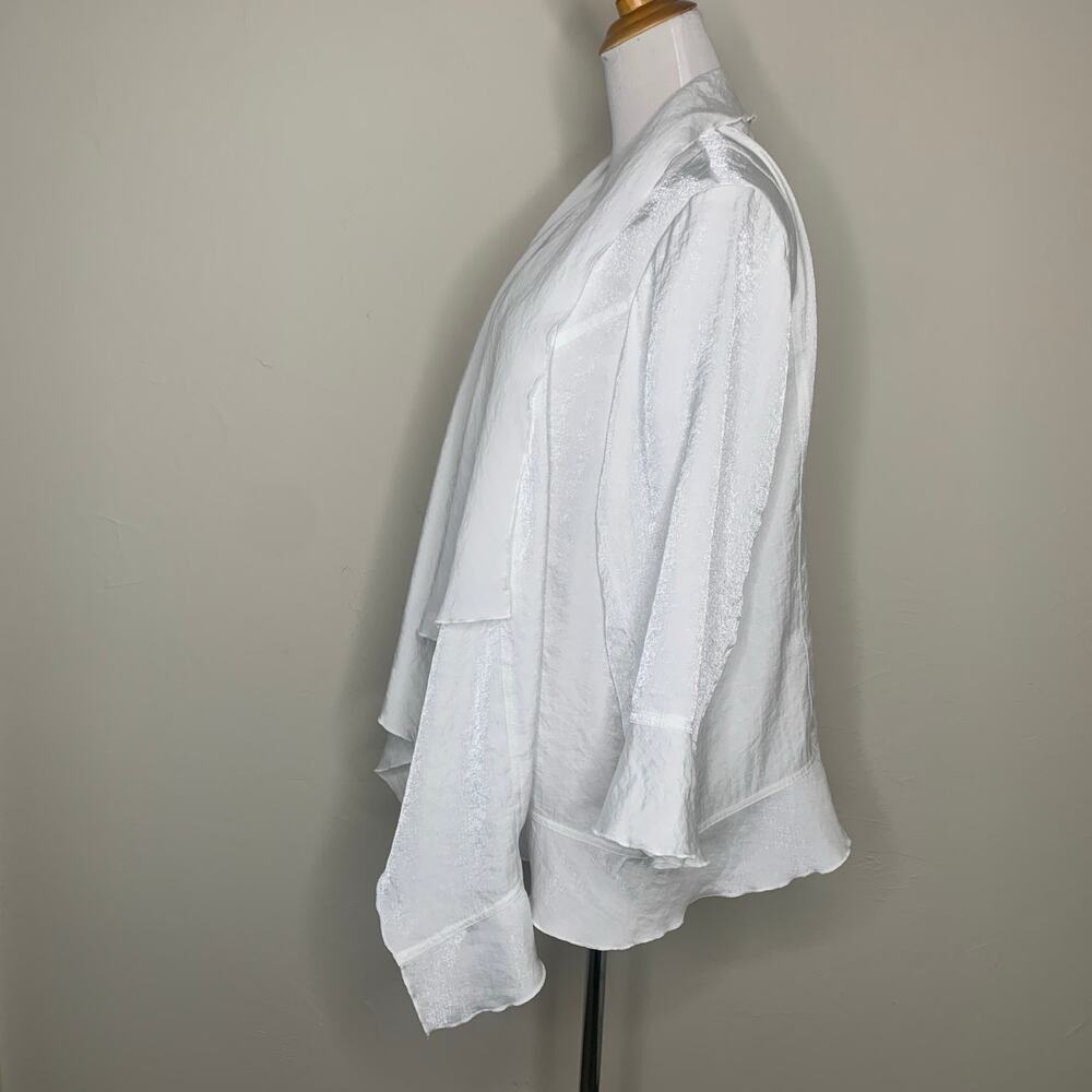 Ruby Rd. White Waterfall Jacket Open Front Sz 22W - image 4
